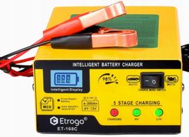 Akumuliatoriaus įkroviklis ETROGO 6V/12V su LCD ekranu