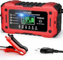 Automobilinis įkroviklis 15A 12V, tinka LiFePO4, AGM, GEL, EFB, SLA, švininėms akumuliatoriams