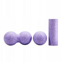 Masažo kamuoliukų rinkinys raumenims, violetiniai, 3 vnt.