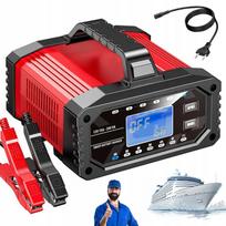 Akumuliatorių įkroviklis LIFEPO4 GEL, 12V/24V, 15A/5A, 10 pakopų, sunkvežimiams
