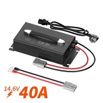 Akumuliatoriaus įkroviklis PowerQueen 14.6V 40A, LiFePO4, su LED, kemperiams, saulės sistemoms, laivams