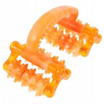 Rankinis plastikinis kaklo masažuoklis su rutuliukais, oranžinis