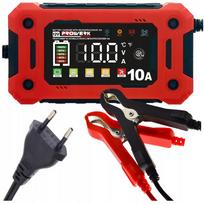 Automobilinis akumuliatoriaus įkroviklis 12V 10A, tinka AGM, GEL, EFB, LiFePO4, mikroprocesorinis