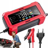 Akumuliatoriaus įkroviklis 12V 6A su LCD, tinka AGM, GEL, automobiliams ir motociklams