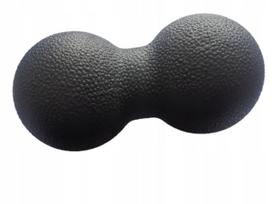 Dvigubas juodas masažo kamuolys Roller, 16x8x8 cm