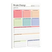 A5 Daily Planner Notebook To-Do List Notebook, 50 Page And Brain Dump Journal, Sturdy Writing Pad for Use Binding Wear-Resistant Cover Study beige