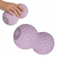 Masažinis dvigubas kamuoliukas XTREXO TXO-B4Z075-VT, violetinis, 17 x 8 cm