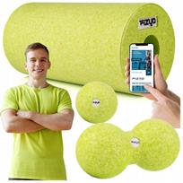 Masažinių EPP volelių rinkinys 3in1 FIZYO: 30x15 cm volas, kamuoliukas, dvigubas volelis