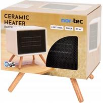 Keraminis radiatorius Nor-Tec su kojelėmis, 1500 W, laikmatis, baltas