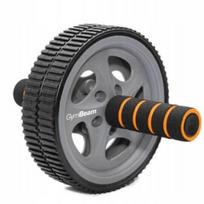 Pilvo raumenų treniruoklis GymBeam Ab Wheel, juodas/pilkas/oranžinis
