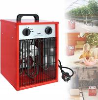 Elektrinis šildytuvas ventiliatorius, 3000 W, 3 šildymo lygiai, raudonas