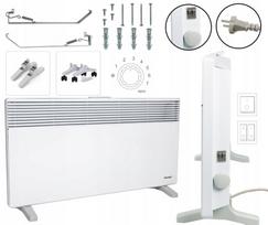 Sieninis elektrinis šildytuvas su termostatu EWX-2000W, IP20, 230V