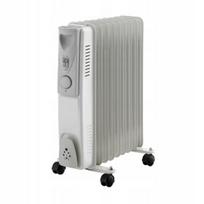 Elektrinis aliejaus radiatorius 1500W, 7 sekcijų, su termostatu, pilkas, su ratukais