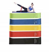 Pilates treniruočių gumų rinkinys, 5 skirtingo pasipriešinimo juostos, 5 vnt.