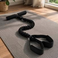 Atsparumo guma su pedalais, 1 vamzdelis, 50 lbs, juoda, TPE