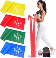 Guminė treniruočių juosta FITNESS, 4 pasipriešinimo lygiai