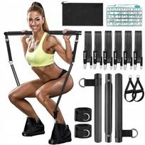 Pilates treniruočių lazda su pasipriešinimo juostomis, nešiojama fitneso įranga jogai