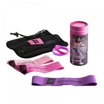Treniruočių pasipriešinimo gumų rinkinys POWER SET LADY, 3 vnt., rožinės