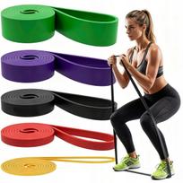5 stiprių kūno rengybos guminės juostos POWER BAND rinkinys