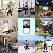 Pilates treniruočių rinkinys su pasipriešinimo gumomis ir pilateso lazda