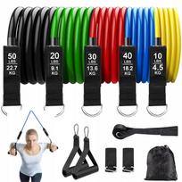 Guminių juostų rinkinys mankštai, 5 vnt., iki 150 lbs, joga, pilatesas
