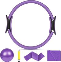 Pilates rinkinys: žiedas, kamuolys, pasipriešinimo juosta (4 dalių)