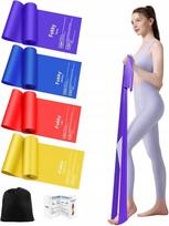 Atsparumo gumų rinkinys FOKKY Fitness, 4 vnt., 1,5 m, 4 pasipriešinimo lygiai, su dėklu