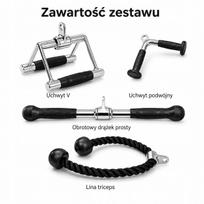 Trijų dalių treniruoklių rinkinys su tricepsų virve COSTWAY ir karabinu