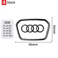 Automobilio vairo centrinis emblemos logotipas Lipdukas AUDI apdailos rėmelio ženkliuko dekoravimo žiedas Dangtelis Automobilio priedai Q5 Q3 Q7 A3 A4 A6 S3 black
