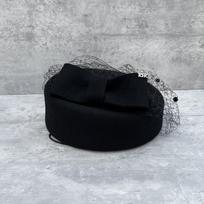 Autumn retro British style bow woolen beret women's polka dot mesh versatile concave top hat M（56-58cm）TCH gray