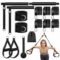 Pilates ir jogos treniruočių lazda, su 6 gumomis, 20/30/40 lb