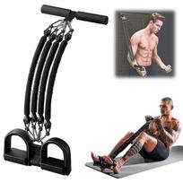 Atsparumo guma su 4 vamzdeliais ir pedalais, 11–45 kg, juoda, su rankenomis