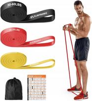3 treniruočių gumų rinkinys sportui, crossfit ir pilates