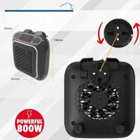 Mini sieninis elektrinis šildytuvas, 800 W, su termostatu ir laikmačiu, juodas