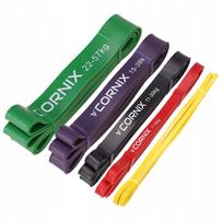 Gumos pasipriešinimo juostų rinkinys CORNIX POWER BAND, 5 vnt., 2–57 kg, tempimui ir krosfitui