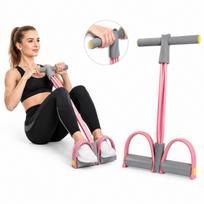 Treniruočių guma CORE su 4 vamzdeliais ir pedalais, rožinė, TPE