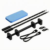 Pilates gimnastikos lazda su elastinėmis juostomis, kompaktiškas rinkinys visam kūnui