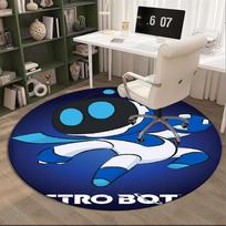 Space Adventure Astro Bot Round Rug for Livingroom,Bedroom, Palyroom, Chair Rug, Area rug, Circle Carpet, Large Size Fan Christmas gift 100cmx100cm