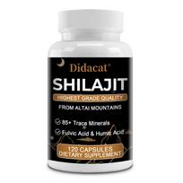 Didacat Shilajit Resin 1000mg Supplement, Purified Altai, with Fulvic & Humic Acid, 120 Caps 120 Capsules