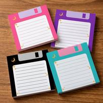 4 pcs Retro Floppy Disk Sticky Notes, Celestial Moon Notepad for Office Desk Decor, Aesthetic Planner Supplies & Coworker Gifts pink