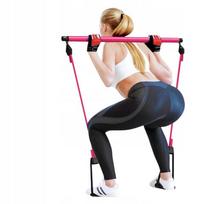 Pilates treniruočių lazda su pasipriešinimo guma