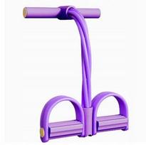 Kojų treniruoklis su 6 elastinėmis juostomis ir pedalais, violetinis