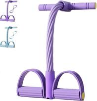 Aštuonių vamzdelių violetinė treniruočių guma su pedalais, 21 pasipriešinimo lygis
