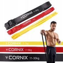 Gumos pasipriešinimo juostų rinkinys CORNIX POWER BAND, 3 vnt., 2–30 kg, crossfit ir prisitraukimams