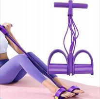 Atsparumo gumų treniruoklis su 6 vamzdeliais ir pedalais, violetinis, 1 vnt.