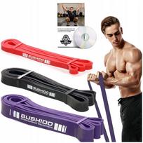 Gumos treniruotėms DBX Bushido, 3 skirtingo pasipriešinimo juostų rinkinys