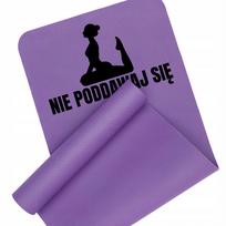 Sporto kilimėlis DO NOT GIVE UP, violetinis, jogos, fitneso, treniruotėms