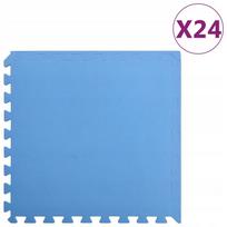 Grindų kilimėliai, 24 vnt., 60x60x1 cm, mėlyni, 8,64 m², EVA, dėlionė