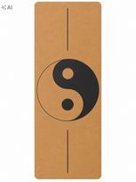 Korkinė jogos, fitneso, pilateso kilimėlis 61x183 cm su YIN YANG piešiniu