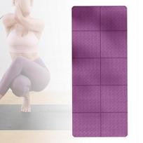 Sulankstomas jogos ir pilates kilimėlis, 4 mm, lengvas, patogiai laikomas, violetinis